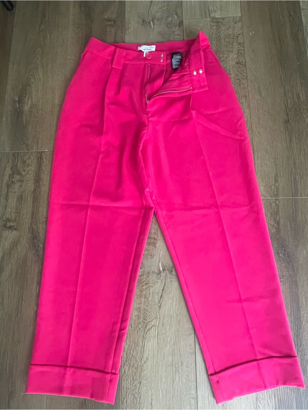 Hot Pink High-Rise Trousers